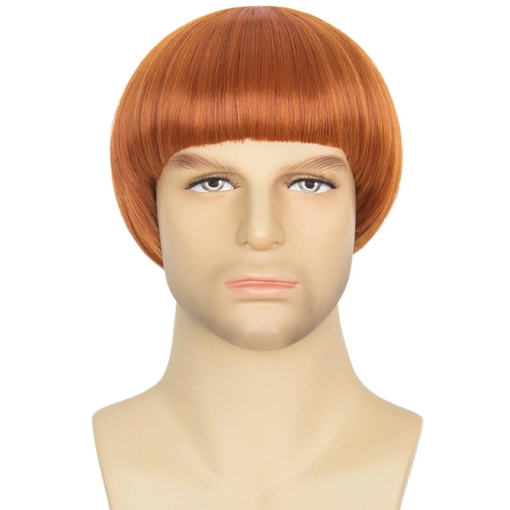 NWT Miss U Hair Ginger Bowl Cut Wig Men 60s 70s Retro Costume Cosplay Bangs